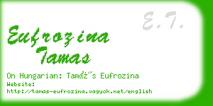 eufrozina tamas business card